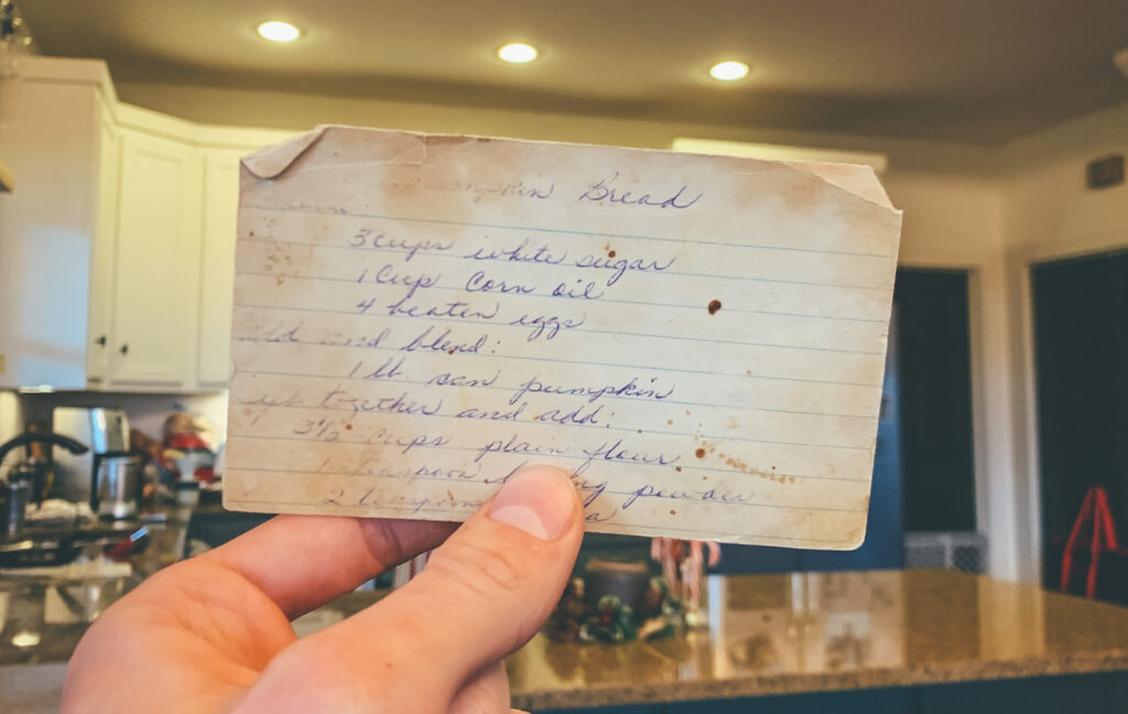 old recipe card